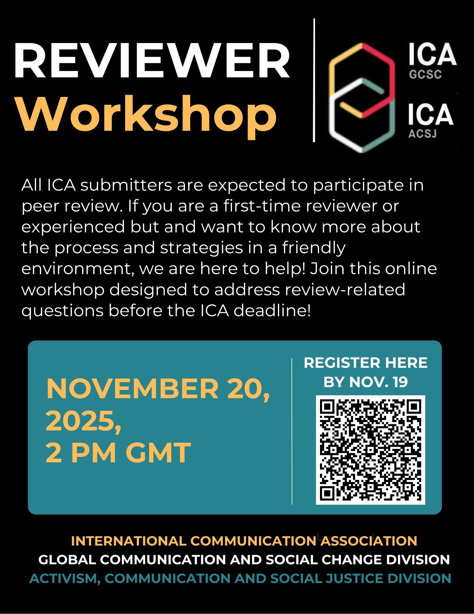 ICA Reviewer Workshop flyer 2025